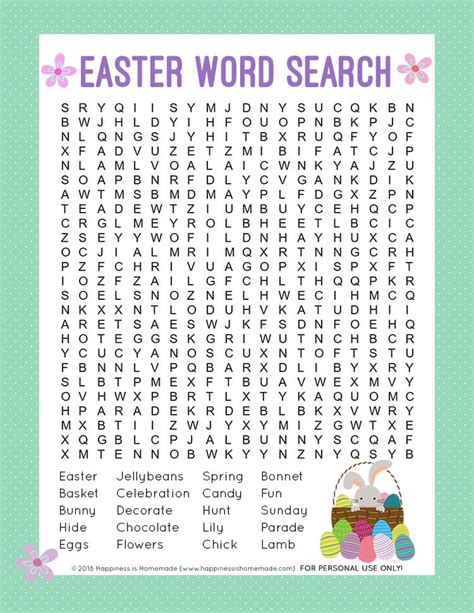 Free Printable Easter Word Search Printable Templates