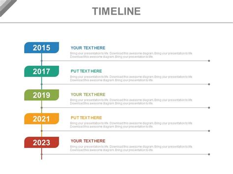 Year Based Vertical Timeline For Business Powerpoint Slides