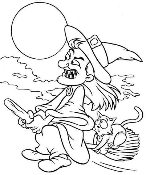 Scary Witch Coloring Pages At Free Printable