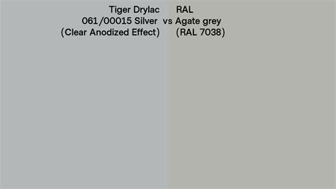 Tiger Drylac 061 00015 Silver Clear Anodized Effect Vs RAL Agate Grey