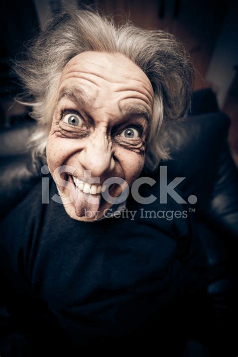 Funny Senior Man Making Faces Stock Photos