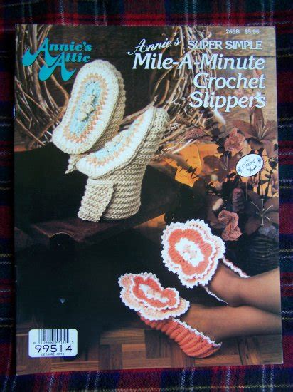 Annies Attic Easy Mile A Minute Crochet Slippers House Shoes Patterns 265b