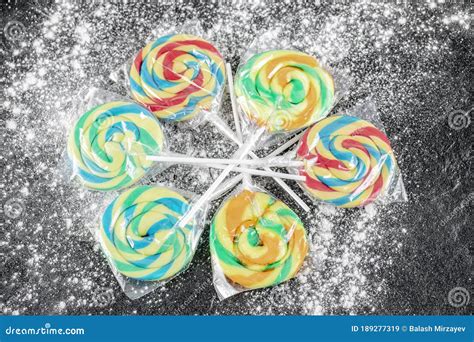 Colorful Rainbow Candy Sticks Stock Image Image Of Pastry Bakery
