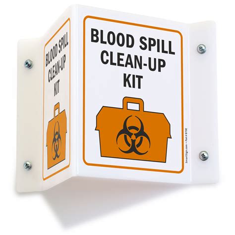 Blood Spill Clean Up Kit Projecting Sign Sku S 4547