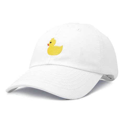Dalix Cute Ducky Soft Baseball Cap Dad Hat In White