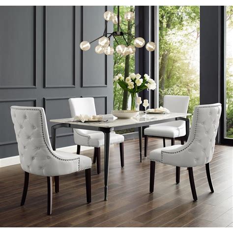 Find your perfect dining chairs at our discount prices. posh living kinsley tufted faux leather dining chair in ...