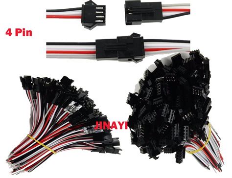 100 Pairs 2 Pin 3 Pin 4 Pin Sm Jst Led Connecting Wire