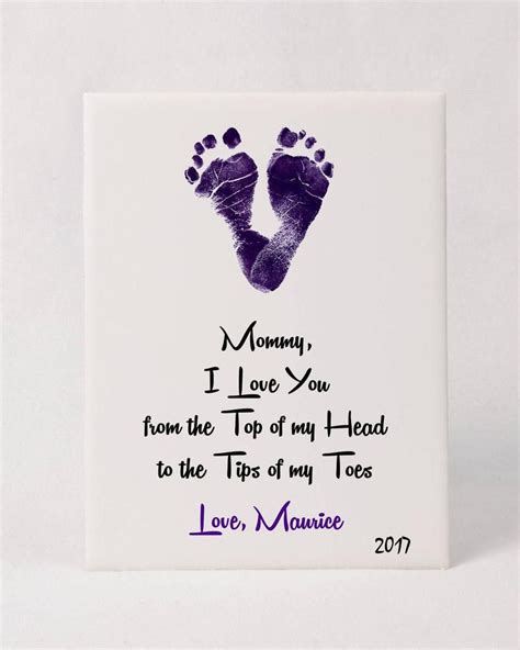 Toddler And Baby Footprint Art Plaque Wpoem Using Childs Actual Prints