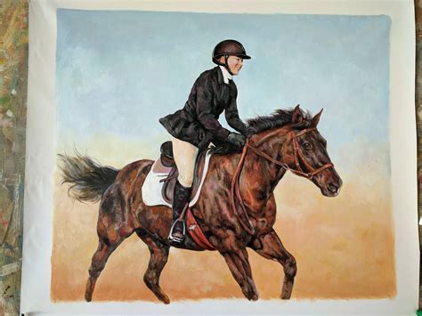 100 Hand Painted Commission Horse Racing Oil Painting Paint Etsy