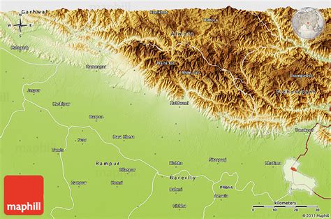 Physical 3d Map Of Nainital