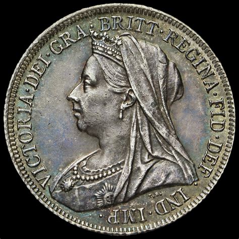1900 Queen Victoria Veiled Head Silver Shilling Gef