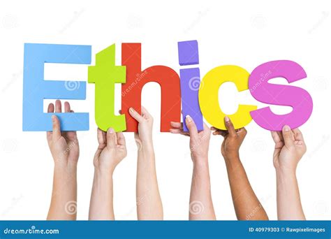 Diverse Hands Holding The Word Ethics Stock Photo Image 40979303