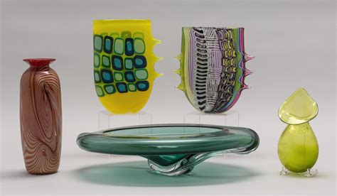 Learn how to dress up plain glass vases with these quick and easy fillers and embellishments from hgtv.com. Lot - TWO STUDIO ART GLASS VASES BY JEFFREY P'AN Heights 8 ...
