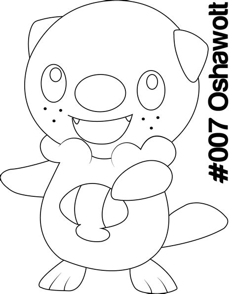 Pokemon Oshawott Coloring Pages Sharp Pokemon Black White Coloring