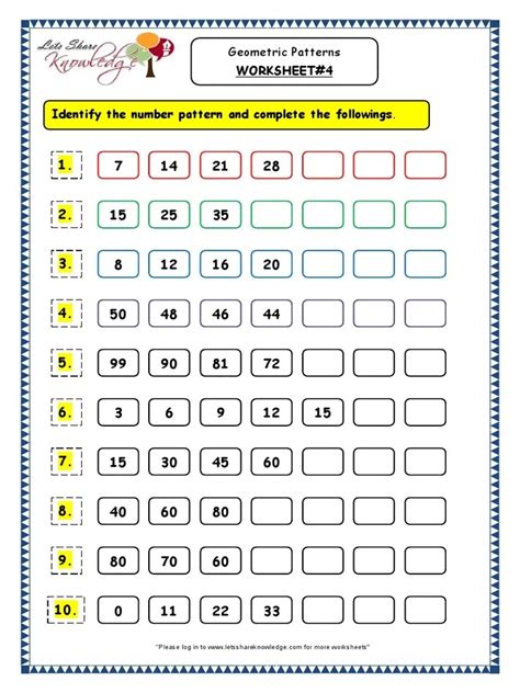 Number Pattern Activities