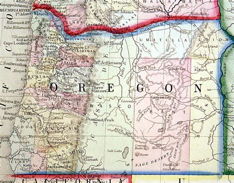 Map Of Oregon Washington Idaho C 1866 Mitchell M 12442 0