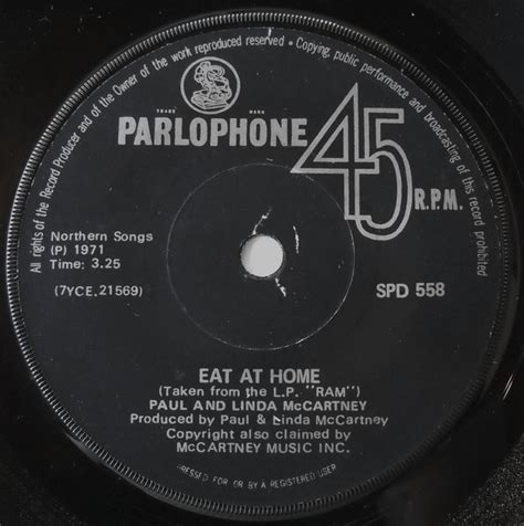 Paul And Linda Mccartney Eat At Home 1971 Vinyl Discogs