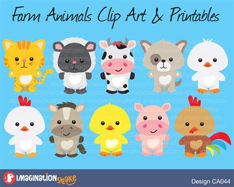 Farm Animals Clip Art And Printables Set Clipart Animals Nursery