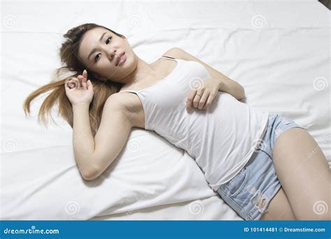 Beautiful Girl Sleeping On Bed Stock Image Image Of Girlfriend Appeal 101414481