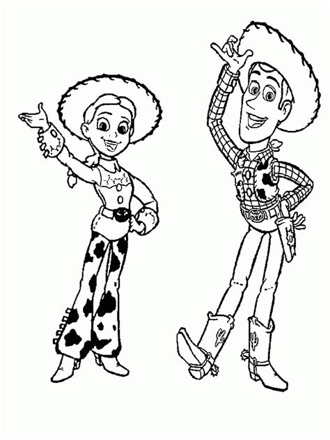 Jessie And Woody From Toy Story Coloring Page - Download & Print