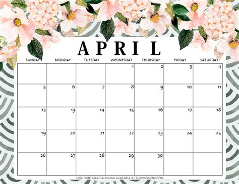 Free Printable April 2020 Calendar 12 Awesome Designs To Love