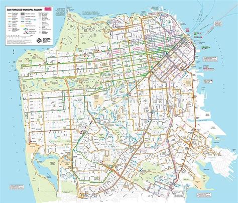 Muni System Map San Francisco Transit Map San Francisco Map San