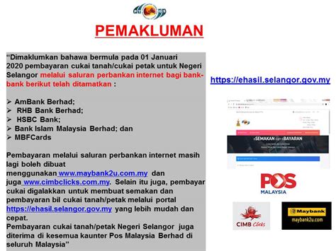 Bilakah waktu kaunter unit hasil beroperasi? Bil Cukai Tanah Selangor : Bayaran Cukai Tanah Online ...