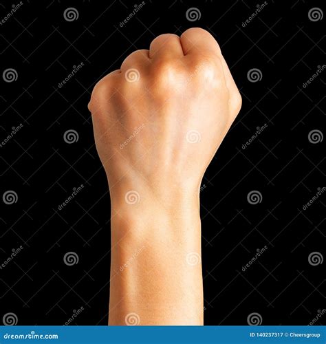Woman Clenched Fist Concept Of Unity Fight Or Cooperation Stock Image