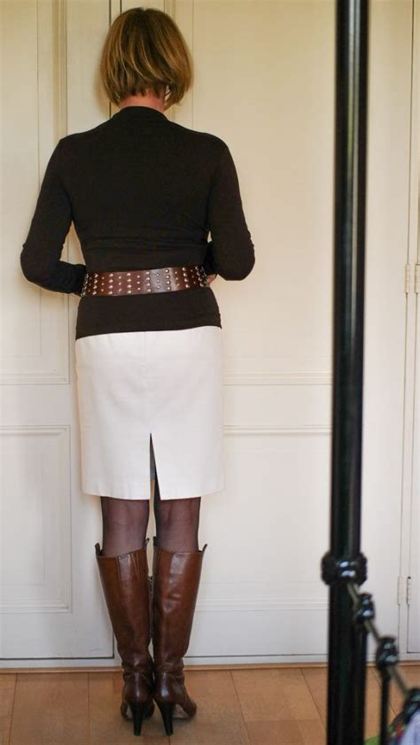 Skirts With Boots Tights And Boots White Skirts Knee Boots Leather