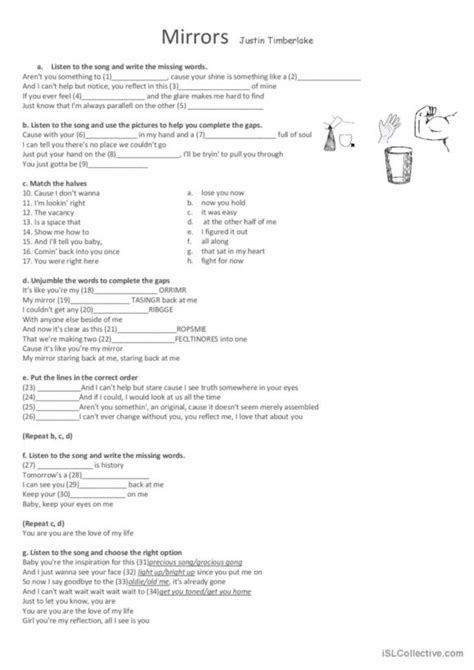 24 Mirror English Esl Worksheets Pdf And Doc