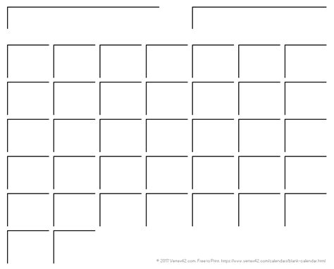 Blank Calendar Grid Printable Example Calendar Printable Blank
