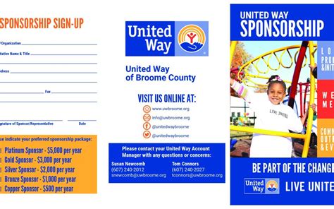 Sponsorshipbrochure 2017 2018 United Way Of Broome County
