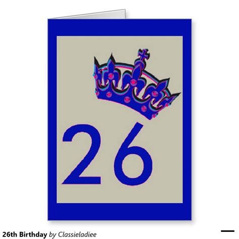 26th Birthday Greeting Card Birthday Greeting Cards Birthday