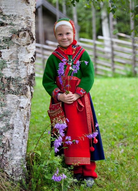 boda in rättvik municipality dalarna sweden the girl is dressed for sunday afternoon in a