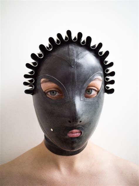 Soft Skin Latex Latex Bdsm Latex Costumes Leather Face Mask Latex Hood Sylphs Female Mask