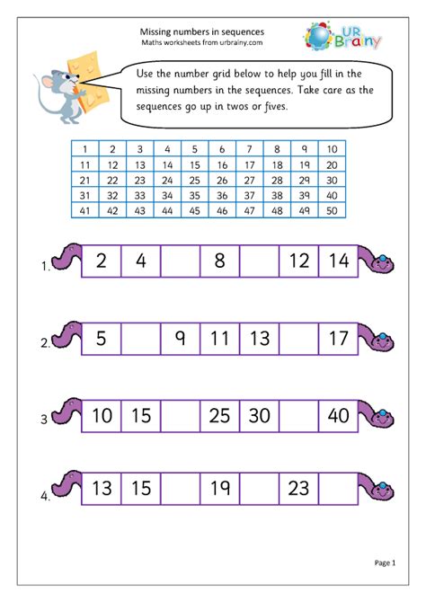 Number Patterns Worksheets Ks1 Worksheets For Kindergarten