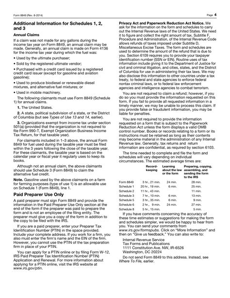 Irs Form 8849 Fill Out Sign Online And Download Fillable Pdf