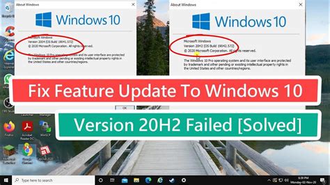 Fix Feature Update To Windows 10 Version 20h2 Failed Youtube