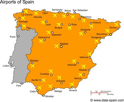 Traveling To From And Within Spain Map Of Spain Airport Map Spain