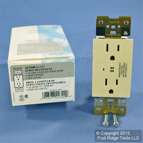 Leviton Driftwood Acenti Tvss Surge Protector Receptacle Outlet 15a
