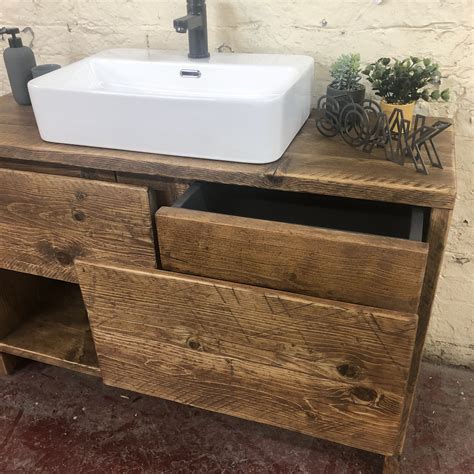 Glasgow Reclaimed Wooden Vanity Unit Wood Bathroom Vanity Cabinet
