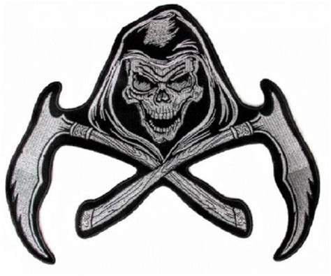 Skullgrim Reaper Head W 2 Scythes Voodoo Art Reaper Cool Art
