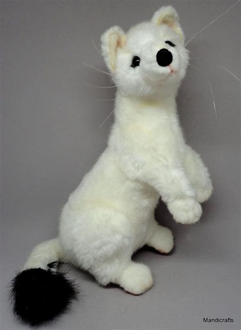 hansa ermine stoat ferret white plush stuffed animal  model  standing hansa plush