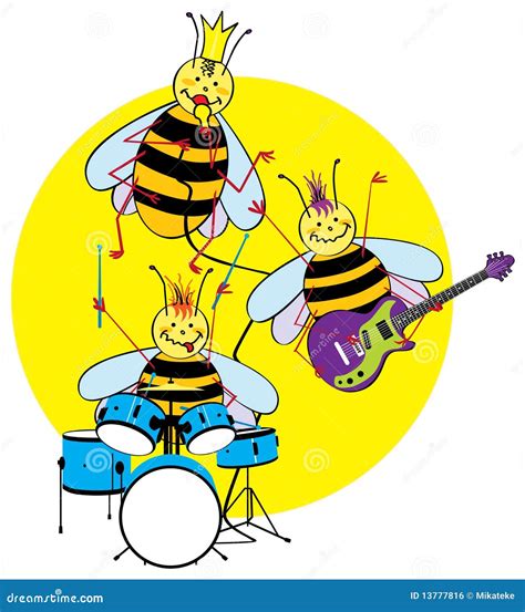 Bees Playing Instruments Royalty Free Stock Image Image 13777816