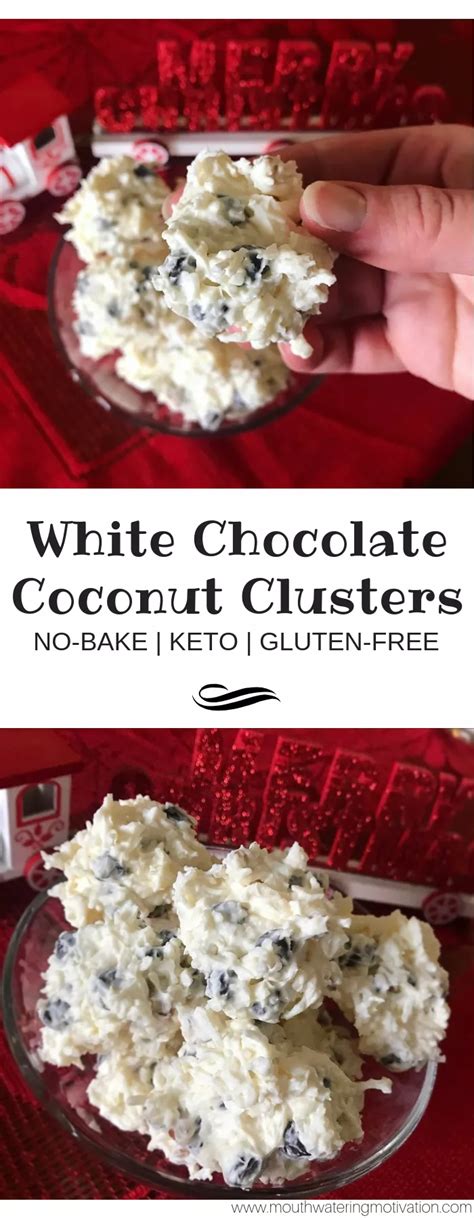 Margarine, melted, for the crust ingredients. Keto White Chocolate Coconut Clusters | Keto candy ...