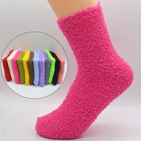 Buy 1 Pair Cute Candy Color Solid Soft Women Fluffy