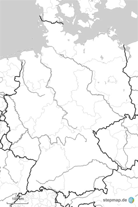 Stepmap Deutschland Blanko Flüsse Bundesländer Landkarte Für