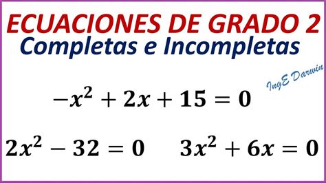 Ejemplos De Ecuaciones Algebraicas De Segundo Grado Nuevo Ejemplo Images