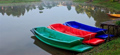 Colorful Boat In Lake Stock Photo Image Of Peace Green 23863576