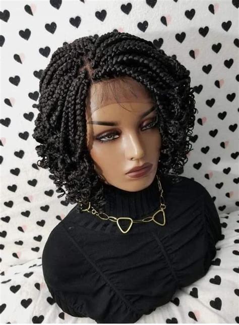 Latest Short Curly Braided Bob Wig Braided Wig Full Lace Wig Lace